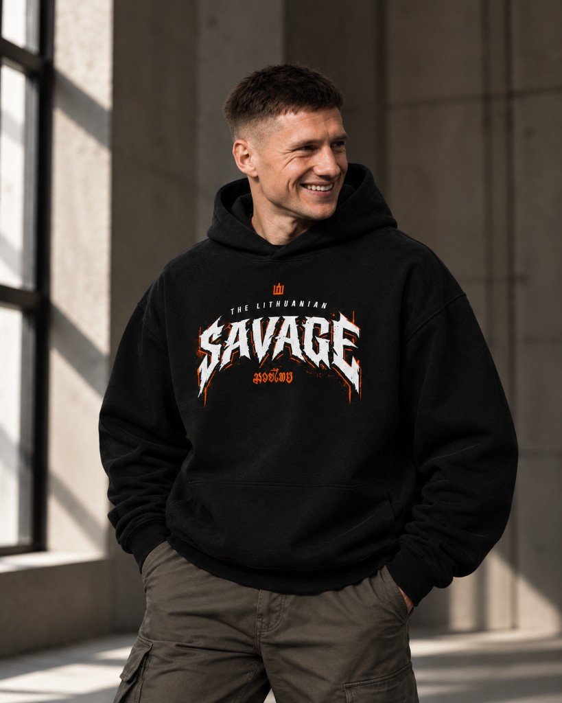 LITHUANIAN SAVAGE HEAVYWEIGHT HOODIE - Image 2